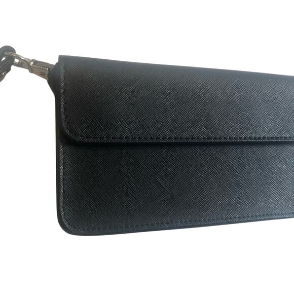 ROYCE New York Solid Black Wallet w/ Wrist Strap & Chain Strap, NWT! - Picture 2 of 9